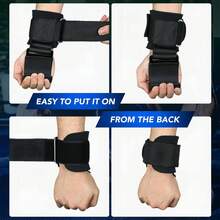 2pcs Set Fitness Squat Weightlifting Pull-Up Wrist Hooks Horizontal Bar Sports Equipment, Used To Reduce Strength Training, Not Hand Strength Hooks Gym Accessories - Black - View 2