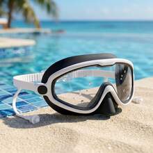 Large Frame Anti-Choking Children's Swimming Goggles 3-8 Years Old Nose Coverage Anti-Water Entry HD Wide View Anti-Fog Lens, First Day Of School - Multicolor - View 4