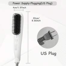 CRASTS Straightening Comb Hair Straightener Styling Brush For Home Use, Volumizing Hair Care, Inward Curl, Dry Hair - White - View 12