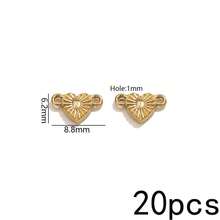 20 Peças Pingentes de Aço Inoxidável Banhados a Ouro 18K com Duplo Furo, Conectores Vintage Boho para Fabricação de Joias, Suprimentos para Fabricação de Joias DIY - Conector duplo suspenso - Visão 13