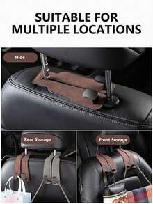 Gancho de almacenamiento para asiento de coche universal, gancho plegable para bolso de reposacabezas, gancho de coche minimalista adecuado para bolsos, ropa, comestibles y accesorios, resistente, fácil de instalar, organizador de almacenamiento interior del coche - Multicolor - Ver 4