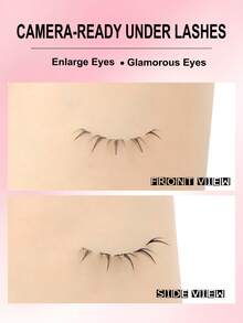 Asiteo 100pcs C-Curl Butterfly Style Lower Eyelashes, Suitable For Beginners, Camera-Ready Lower Eyelashes, Glue-Free Design, Doll Eye Style, Cute Cartoon Series Segmented Lower False Eyelashes - C - View 4