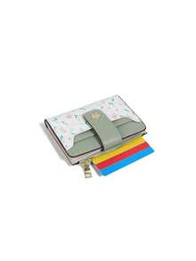 CHARM INFINITE Macaron Color Patchwork Wildflower Mini Trifold Wallet Leaf Snap Button Zipper Coin Purse Card Holder For Women,Clutch Bag For Women - Multicolor - View 3
