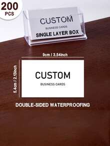 [客製化]200張/500張/1000張 客製化名片/卡片，圖片客製化，名片，客製化圖片，附透明名片夾，聖誕禮物，個性化名片客製化，客製化小卡，桌面名片，感謝卡，邀請卡，名片，防水表面 - 白色 - 查看 13