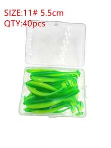 40pcs Multi-Color T-Tail Soft Lures, 5.5cm & 7cm Two Sizes, Bionic Small Fish Artificial Bait, Freshwater & Saltwater Fishing, Suitable For Amur, Bass, Mandarin Fish - Multicolor - View 17