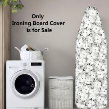 1pc Ironing Board Cover (Upgraded Version) Thickened With Padding, White Floral Print, Upgraded Elastic Edge Easy Installation, Durable And Washable, Upgraded Larger And Thicker Size Fits Most Standard Ironing Boards, Fashionable Laundry Room Home Decor Accessory, Only Includes Ironing Board Cover - Chamomile - View 7