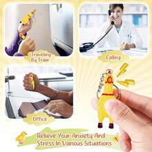 1PC Cartoon Screaming Chicken Keychain, Mini Stress Relief Chicken Pendant, Squeezable Screaming Chicken Charm, Car Key Chain Pendant, Bag Charm, Suitable For Zipper, Phone, Wallet Decoration Accessories, Great Gift - Multicolor - View 7