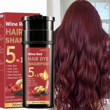 5-In-1 Ginseng & Reishi Mushroom Plant-Based Hair Dye Shampoo, Natural Plant Ingredients, Moisturizing & Softening Hair, Gentle Coloring, Low Irritation, Gray Coverage, Suitable For All Hair Types, Unisex - Multicolor - View 10