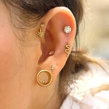2PCS DIY Dangle Ear Tunnels Stainless Steel Ear Plugs With Loop For Fixed Hanging Earrings Stretcher Piercing Jewelry - Round - View 5