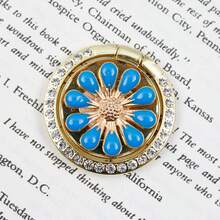 360° Rotating Shiny Flower Ring Phone Holder - Universal Shiny Metal Phone Ring Stand Grip, Cute Portable Phone Accessory For All Smartphones - Multicolor - View 33