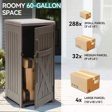 YITAHOME 51 Gallon Resin Package Delivery Box Outside, Storage Box With Lockable Secure, Resin Deck Box Porch, Curbside(Black) - Brown - View 10