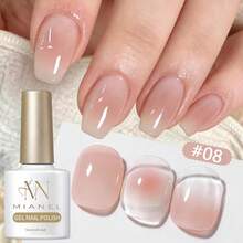 MISS MIANEL 10ML/件 2026新款粉色美白冰透裸粉果凍凝膠指甲油，紅色可愛熱門腮紅肌肉語言粉色亮片凝膠指甲油，夏季美甲用品，UV LED燈美甲 - 彩色 - 查看 2
