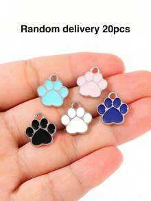 20pcs Multi-Color Cartoon Cat, Dog, Horse Oil Drip Pendant DIY Alloy Jewelry Accessories Necklace Bracelet Decorative Charms - 20pcs - View 27