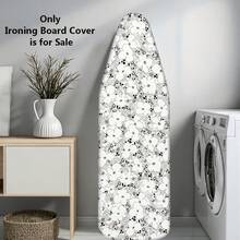 1pc Ironing Board Cover (Upgraded Version) Thickened With Padding, White Floral Print, Upgraded Elastic Edge Easy Installation, Durable And Washable, Upgraded Larger And Thicker Size Fits Most Standard Ironing Boards, Fashionable Laundry Room Home Decor Accessory, Only Includes Ironing Board Cover - Chamomile - View 10