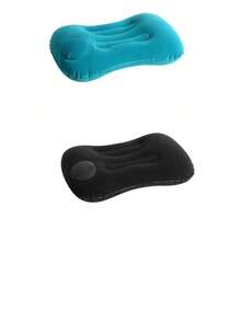 5 opciones de color Almohada inflable portátil para camping, 1 pieza Almohada inflable comprimible para soporte de cuello adecuada para playa, oficina, hogar, viaje, almohada inflable compacta y portátil - Multicolor - Ver 18