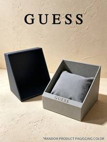 GUESS Square Premium Watch Gift Box, Textured Paper Packaging Case With Flannel Pillow For Wristwatch Storage Holiday Gift Packing - Dark Gray - View 2