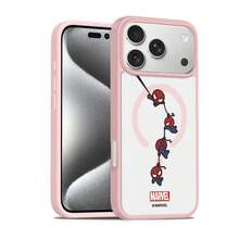 Miniso Marvel Spider-Man Cartoon Magnetic MagSafe Protective Case Is Compatible With Iphone 17/17 Pro Max/16/17 Pro/15/14/16 Plus/17 Air/13/15 Pro/12/15 Plus. Ideal For Students, This Drop-Proof Hard Case Is Compatible With Apple Devices. - Pink - View 4