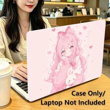 小女孩 UV 印花圖案筆電保護殼，透明硬殼保護套，適用於 MacBook Air 和 Pro/ Matebook D14/D16，耐用塑料 - 查看 4