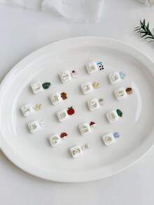 Mini Cute Shapes Polymer Clay Cutters, Tiny Animal & Food Molds For Kawaii Earring Crafts - White - View 2