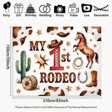 Background Banner Vibrant Western Cowboy 1st Birthday Party Theme Pattern Party Decoration Banner, Birthday, Anniversary And Photography Studio Props - Indoor And Outdoor Celebrations - Multicolor - View 2
