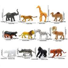 Juego de Simulación de Zoológico Modelos de Animales Juguetes de Imaginación Creativa para Niños - Animales salvajes en miniatura - Ver 4