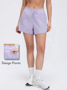 KyrLssu Minimalistische Farbblock-Linien-Freizeithose, elastischer Bund, lockerer Schnitt, geeignet für verschiedene Stile und tägliche Kleidung - Violett - Übersicht 2