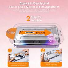 Blue Tempered Glass Screen Protector 3pcs Anti-Blue Light Screen Protector Suitable For IPhone 17 Pro Max/17 Pro/16/15/14/13/12/11 Series Ultra-Clear Tempered Glass Full Coverage Eye Protection Anti-Scratch Anti-Fingerprint Bubble-Free Comes With Convenient Installation Tool Box Compatible With Phone Cases Mother's Day Gift - 3PCS - View 8