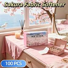 1 Box 40pcs Sakura Scented Fabric Softener Sheets, Clothes Softener, Car Air Freshener, Long-Lasting Fragrance, Soften Clothes, Deodorizing Fragrant Laundry Sheets, Laundry Essential - Cherry Blossom Smoothie Sheets - View 8