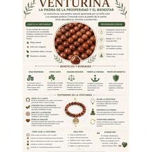 Piedra natural venturina para Bisuteria 1 Tira - Marrón - Ver 3