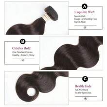Body Wave Bundles 2# Dark Hair Bundles Body Wave Human Hair Bundles Colored 2# Hair Extensions For Women - S2 - View 2