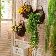 Ins Style Pastoral Wall Hanging Planter, Woven Wall Hanging Basket - Original Design Handmade Decorative Item, Hanging Woven Wall Hanging Basket With Protective Material, For Hands, Home Decor, Suitable For Patio, Living Room, Bedroom - Wall-mounted - View 6