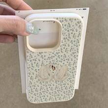1件 TPU 材質優雅米色底藍色花卉天鵝圖案手機殼，適用於 iPhone 17 Pro Max/17/16 Pro Max/15/13/12/11/S20 FE/A15/S24/A55/Note 11/Note 12/Note 13 Pro，全包防摔軟殼手機保護套 - 白色 - 查看 4