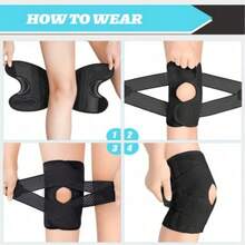 Adjustable Dual Spring Breathable Pressure Relief Knee Pads Suitable For Sports, Hiking And Cycling - Black - View 3