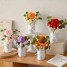 4 hộp sắp xếp hoa bó tròn màu trắng/hồng/đen, hộp đóng gói hoa nhỏ, xô hoa nhỏ đóng gói ngày Valentine, xô mini cầm tay ôm hoa - Xem 6