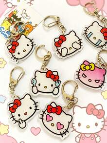 1個 Hello Kitty 鑰匙圈吊飾，Kitty 鑰匙圈，Kitty 白色派對禮物，小 Kitty 鑰匙圈，Kitty 貓鑰匙圈，創意鑰匙圈，HK 可愛錢包掛繩配件，包包配件，生日禮物，派對禮物，汽車配件，耳機殼配件，學校配件，最佳禮物，可愛哥德風，Y2K - 多色 - 查看 12