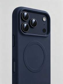 VRNOEI Casing Pelindung Minimalis Magnetik Biru Tua, Kompatibel dengan iPhone 17 Pro Max, 11 13 12 14 15 16 Pro Max, Mendukung Pengisian Daya Nirkabel, Perlindungan Kamera Beludru, Casing Ponsel Seri, Aksesori Casing Ponsel Unisex - Biru tua - View 2