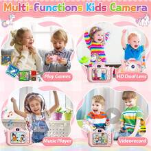 Kids Toy, Kids Camera, 1080P HD, 48MP, Multiple Cute Filters To Choose From, Video Shooting, Multiple Games, Boys/Girls' Holiday Birthday Gifts, Preferred Kids Birthday Gift - 彩色 - 查看 3