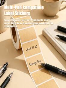 800/420/320/260pcs Kraft Paper Self-Adhesive Stickers, Writable Labels, Classification Storage Marking Stickers, Memo Stickers, Name Tags - Multicolor - View 6