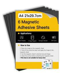 Hojas Magnéticas Adhesivas, 4"X6"/8"X10"/A4, 5/6/10 Piezas, Con Respaldo Adhesivo, Hoja Magnética Flexible, Imanes para Fotos, Hojas Magnéticas Adhesivas para Imanes de Fotos e Imágenes - Negro - Ver 13
