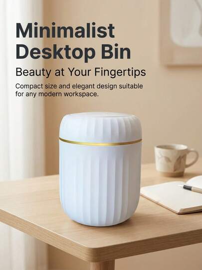 1 Mini Desktop Trash Can With A Flip-Top Design To Prevent Odors From Escaping. Small Bin,Bin,Desk Bin,Can Be Used To Store Desktop Waste Such As Fruit Peels And Paper Scraps, Keeping The Desktop Tidy.