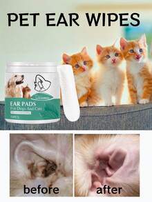 YEGBONG Dog & Cat Ear Cleaning Finger Sleeves, Suitable For Dogs & Cats, Pet Ear, Eye, Teeth Cleaning, Soft & Easy To Use, Fresh Breath, Non-Irritating, Suitable For Daily Ear & Teeth Care For Pet Cats & Dogs - Uscented - View 6