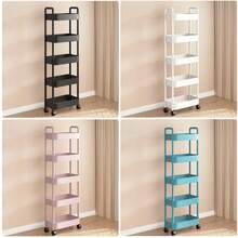 1pc Rolling Storage Cart With Handle - Multi-Functional Floor Storage Rack, Perfect For Kitchen And Bathroom Organization, Movable Drain Rack, Ideal For Holiday Parties, Back To School Essentials And New Year Planning - Multicolor - View 1