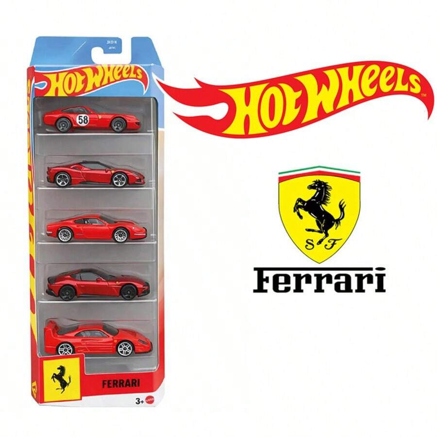 Mattel Mattel 玩具車 Formula 1, Ferrari 1:64 比例合金車,附 F1 賽車隊塗裝,5 入裝,5 件套 Alpine 賽車收藏模擬玩具車模型,適合 3 歲以上男孩禮物,返校季禮物 - 彩色 - 查看 1