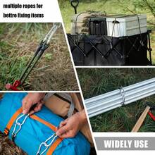 2pcs Elastic Rope With Carabiner Hook, Flexible And Durable Bungee Cord, Multi-Purpose Tie Down Rope For Camping, Luggage And Cargo Binding - Multicolor - View 10