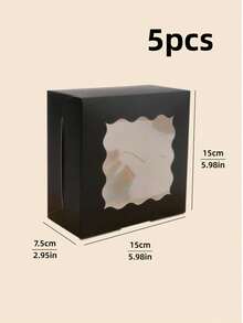 5/10pcs 6*6*3 Inch Fit 4 Inch Cake Transparent Window Paper Pastry Cake Packaging Box Minimalist Versatile Square Birthday Wedding Holiday Party Best Friend Tea Break Home Baking Store Pastry Takeout Gift Box - View 16