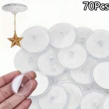 20/40/70/100/135/170Pcs Self-Adhesive Transparent Ceiling Hooks, Suitable For Decorations, Christmas Banners, Party Supplies, Removable Without Traces, Suitable For Tiles, Walls, Easy Installation - Clear - View 19