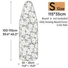 1pc Ironing Board Cover (Upgraded Version) Thickened With Padding, White Floral Print, Upgraded Elastic Edge Easy Installation, Durable And Washable, Upgraded Larger And Thicker Size Fits Most Standard Ironing Boards, Fashionable Laundry Room Home Decor Accessory, Only Includes Ironing Board Cover - Chamomile - View 15