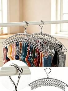 Windproof Premium Clothes Drying Rack, Windproof Clothes Hanger, Reinforced Stainless Steel Drying Rack, Suitable For Hanging Socks, Underwear, Panties, Tights And Gloves - Multicolor - View 2