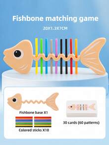 Children's Fun Color Matching Game - Enhancing Color Recognition Skills - Early Education Fine Motor Fish Bone Color Matching Toy - Multicolor - View 14