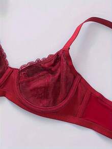 3pcs/Set Women's Sexy Floral Lace Underwire Bra, Comfortable Colorblock Floral Lingerie - Multicolor - View 9